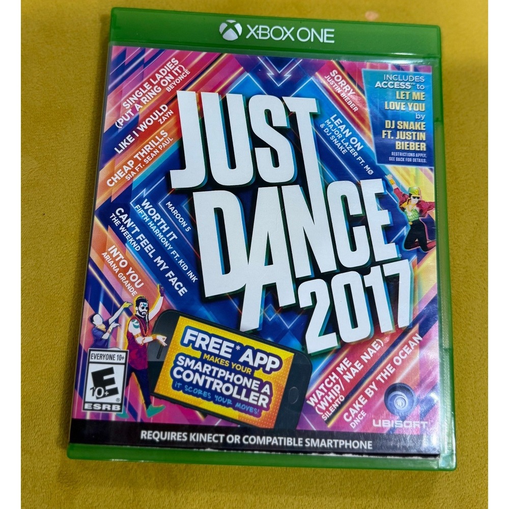 Just Dance 2017 Xbox One Microsoft Ubisoft Music Rhythm Dance Game + Disc Case